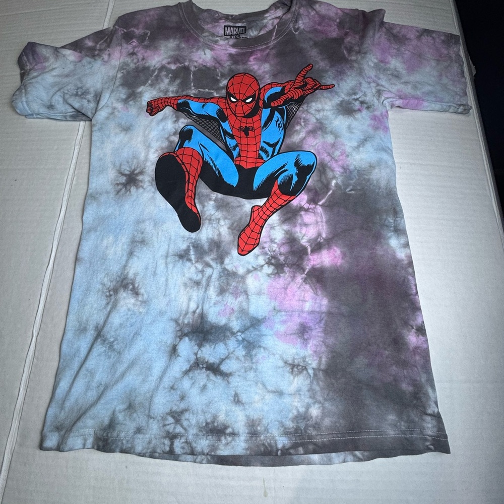 Marvel Spider-Man Multicolor Tie-Dye Kids T-Shirt size Small